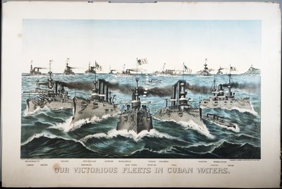 Our Victorious Fleets in Cuban Waters by N. and Ives, J.M. Currier